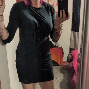 Ruche Green Mini Dress